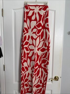 House of Harlow 1960 Red and Cream Floral Maxi Dress